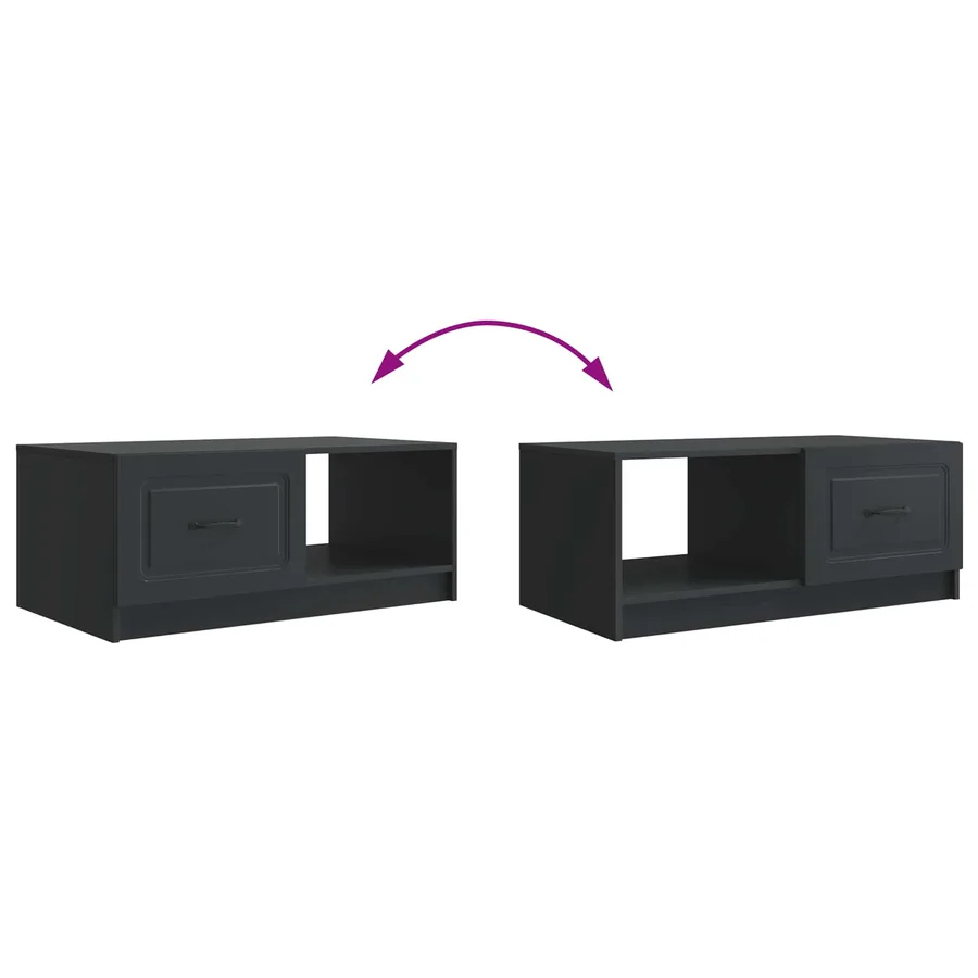 Table basse Noir 90 x 50 x 37 cm Bois d'ingénierie - 8
