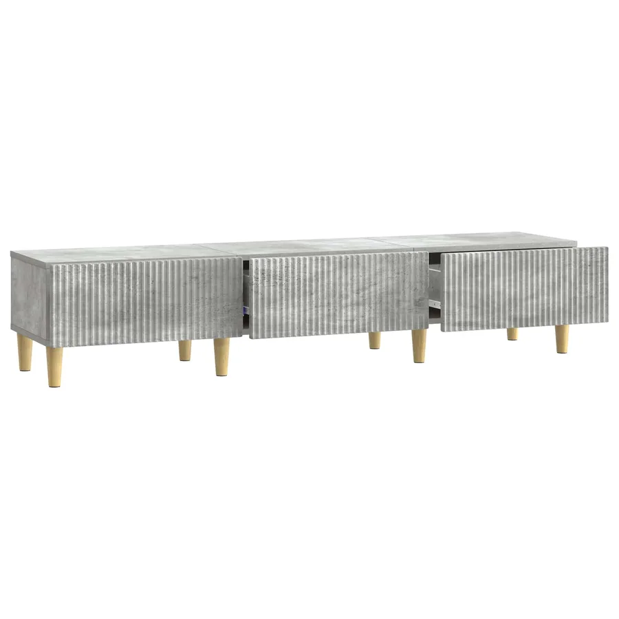 Meuble TV Gris béton 147 x 34,5 x 30 cm Bois d'ingénierie - 5