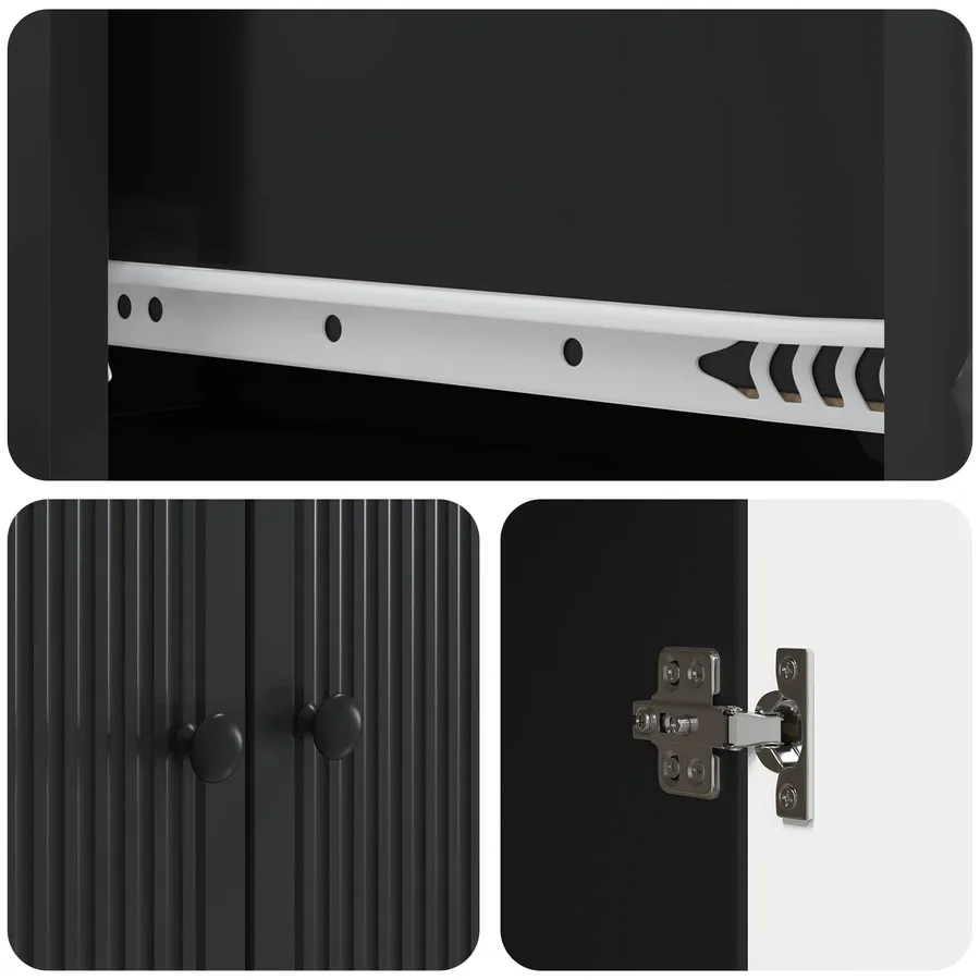 Ensemble de Meubles 2 pcs Noir 66 x 34,5 x 95 cm - 8