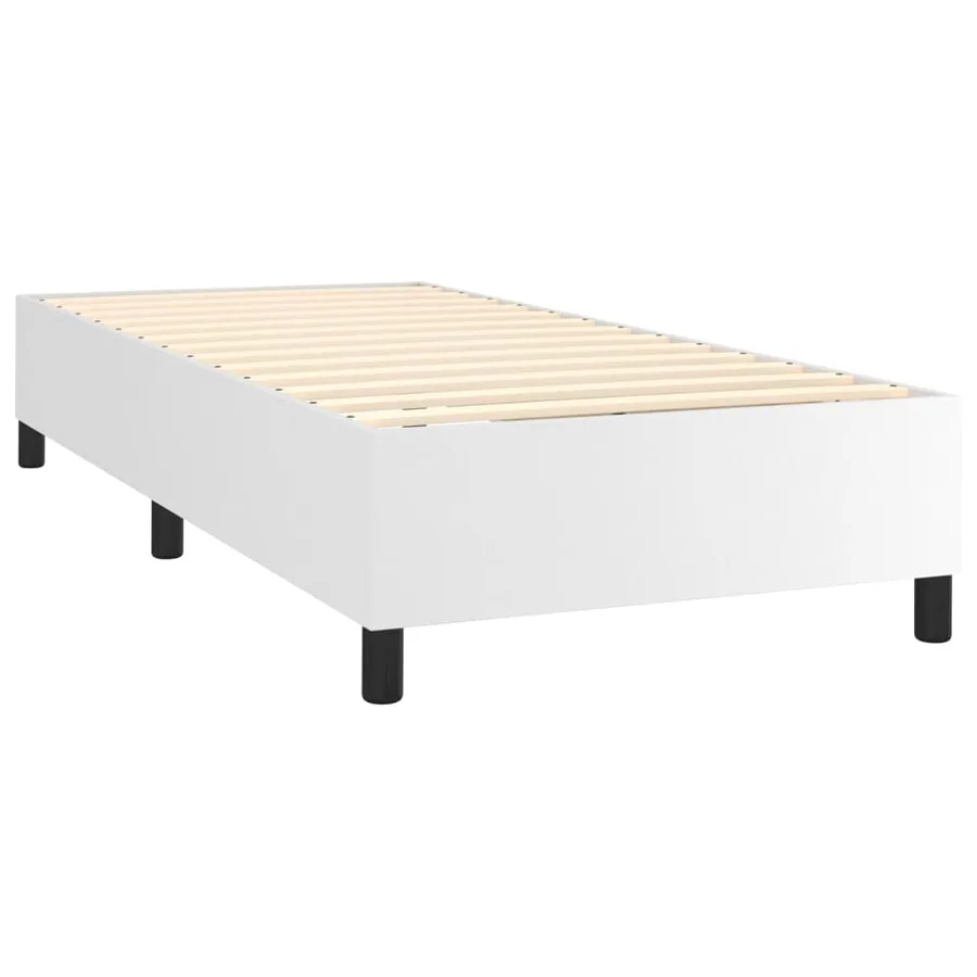 Sommier à lattes de lit avec matelas et LED Blanc 100x200 cm - 5