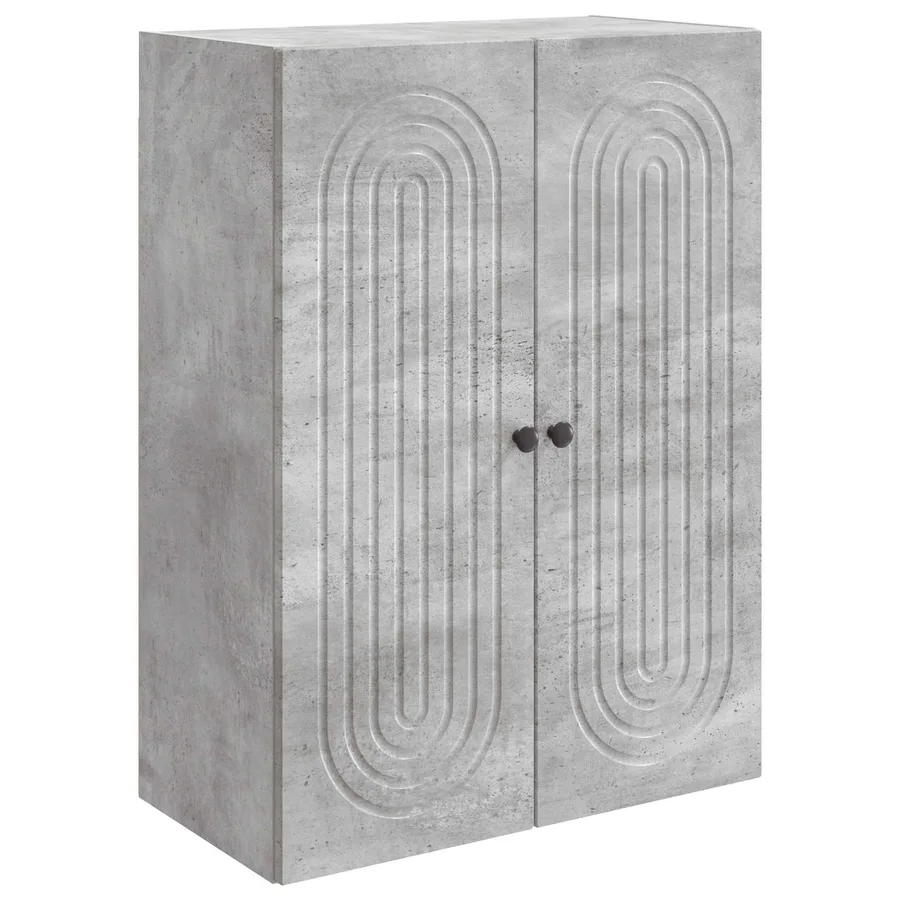 Armoire Murale Gris béton 66 x 34,5 x 90 cm Bois d'ingénierie - 2