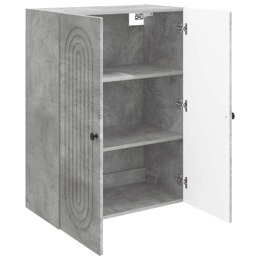 Armoire Murale Gris béton 66 x 34,5 x 90 cm Bois d'ingénierie - 3