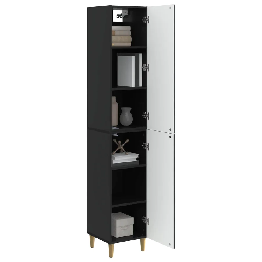 Ensemble de Meubles 2 pcs Noir Bois d'ingénierie - 3