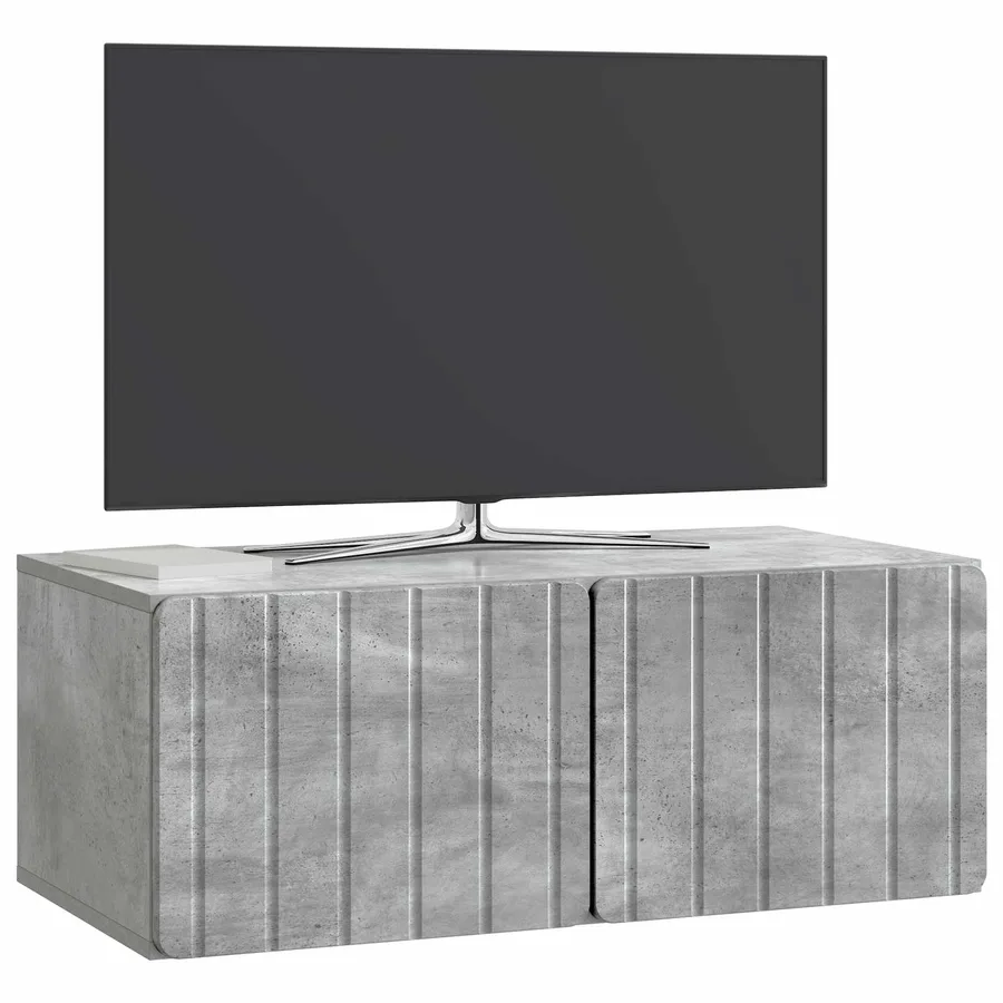 Meuble TV mural 78,5 x 41 x 30 cm Gris béton Bois d'ingénierie - 3