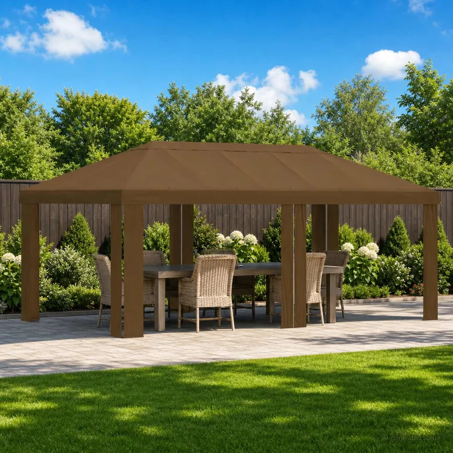 Housse de Gazebo 6 x 3 m Taupe Polyester 190 gsm