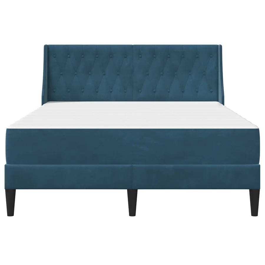Cadre de lit avec matelas Bleu 180 x 200 cm Velours - 6