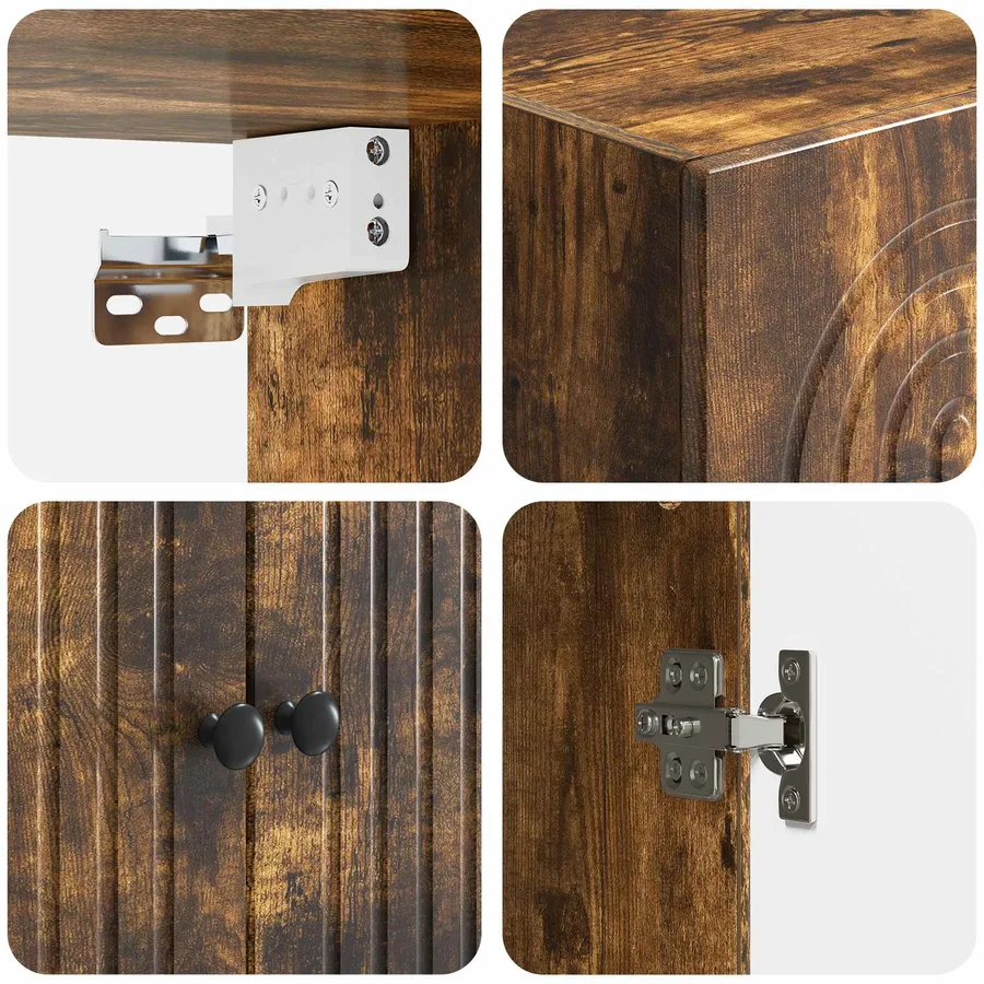 Armoire Murale Chêne fumé 59 x 31 x 60 cm Bois d'ingénierie - 7