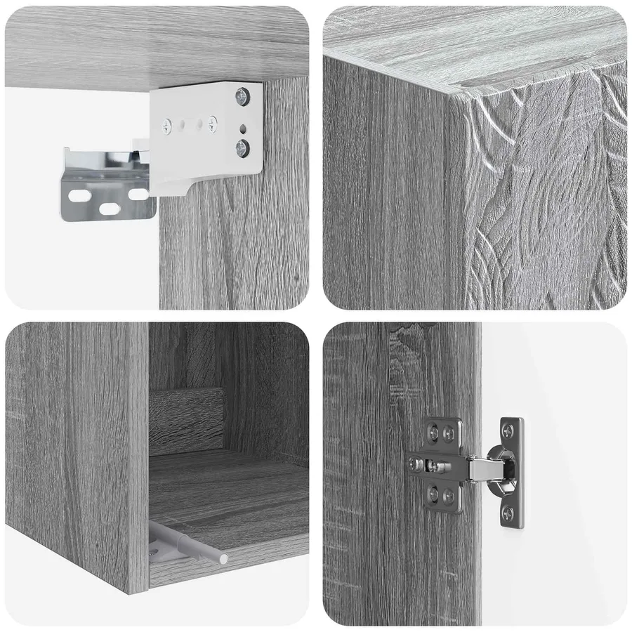 Ensemble de Meubles 2 pcs Sonoma gris 33 x 34,5 x 90 cm - 8