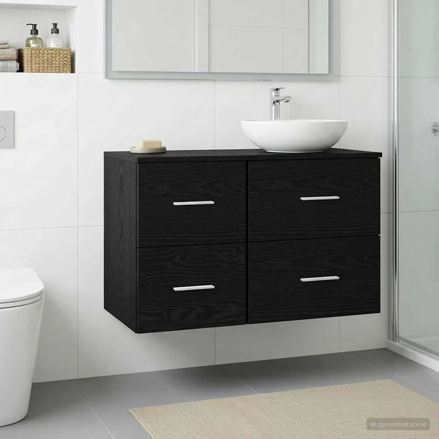 Meuble de Salle de Bain In-between Chêne noir 30 x 41 x 50 cm - 3