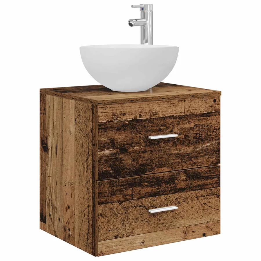 Meuble lavabo mural Bois ancien 49,5 x 35 x 63 cm - 2