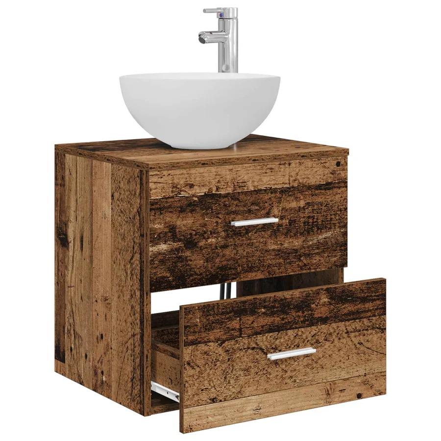 Meuble lavabo mural Bois ancien 49,5 x 35 x 63 cm - 3