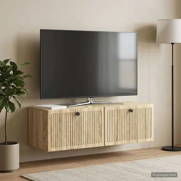 Meuble TV mural Chêne Sonoma 98 x 31 x 30 cm Bois d'ingénierie