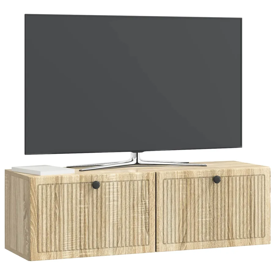 Meuble TV mural Chêne Sonoma 98 x 31 x 30 cm Bois d'ingénierie - 3