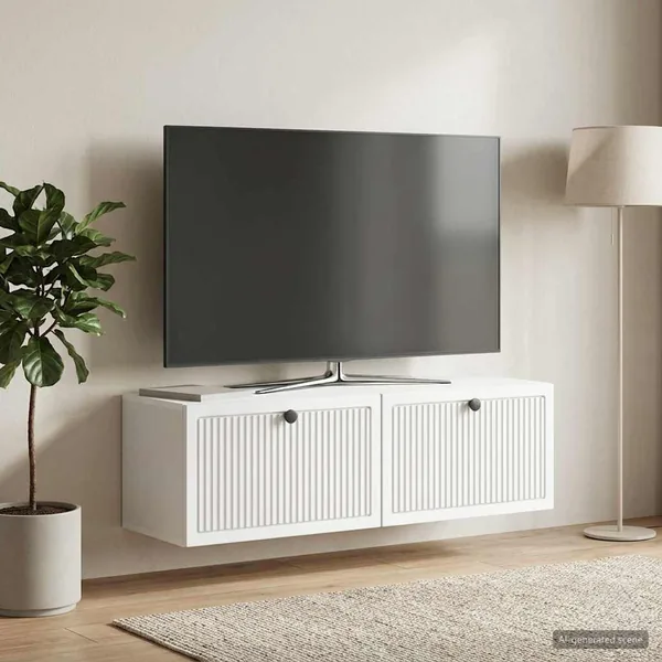 Meuble TV mural Blanc 98 x 31 x 30 cm Bois d'ingénierie