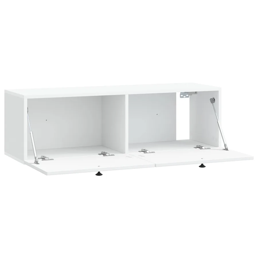 Meuble TV mural Blanc 98 x 31 x 30 cm Bois d'ingénierie - 5