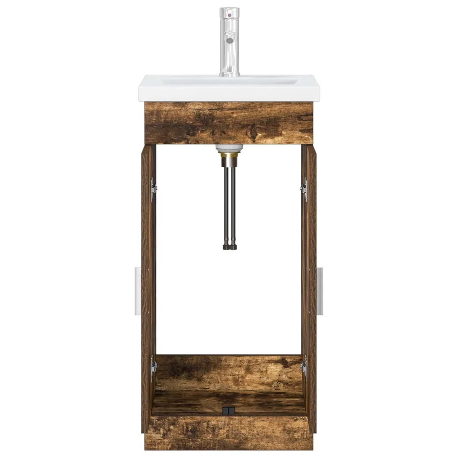 Meuble de salle de bain avec évier Chêne fumé 42 x 40 x 84,5 cm - 4