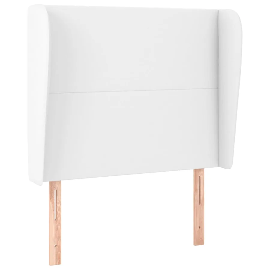 Tête de lit avec oreilles Blanc 103x23x118/128 cm Similicuir - 2