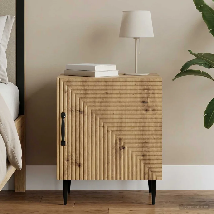 Cabinet de chevet Chêne artisanal 43 x 34,5 x 50 cm