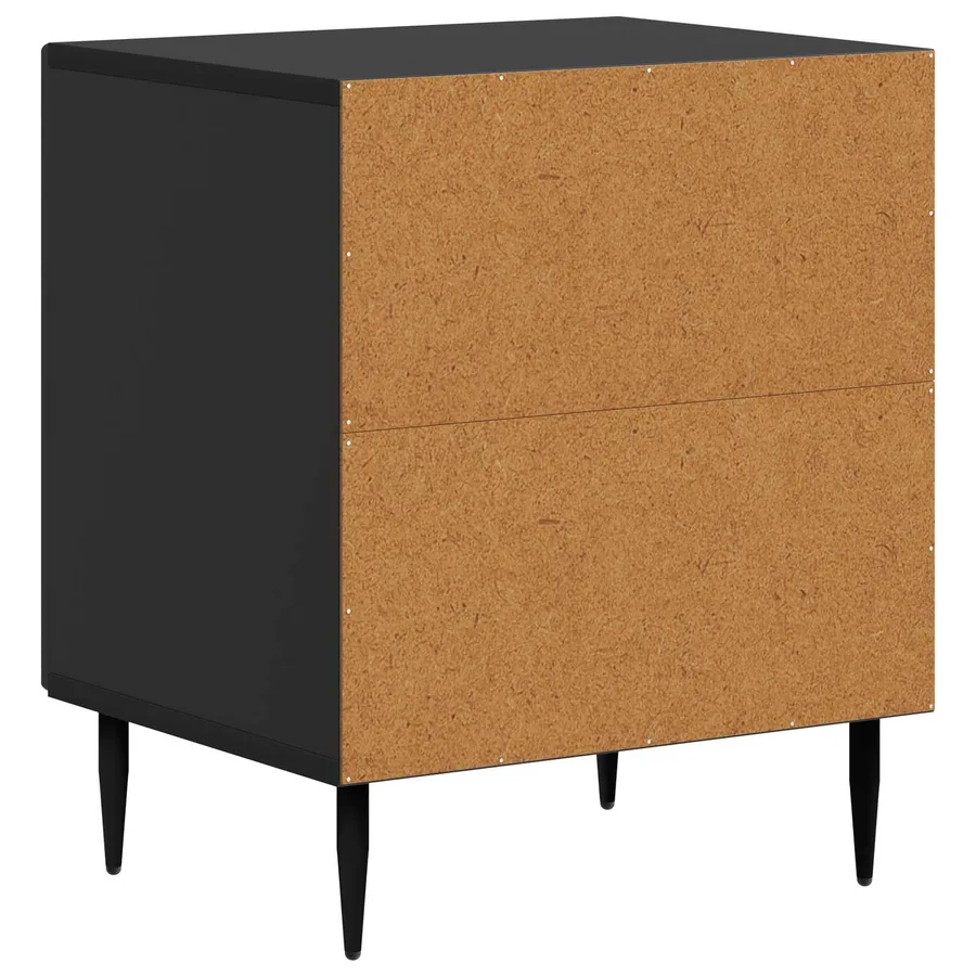 Cabinet de chevet Noir 43 x 34,5 x 50 cm Bois d'ingénierie - 7