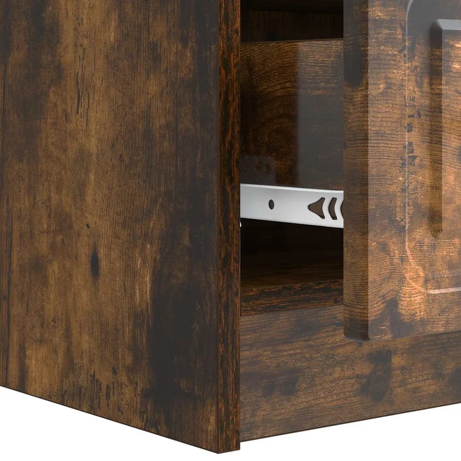 Meuble TV Chêne fumé 147 x 34,5 x 27 cm Bois d'ingénierie - 9