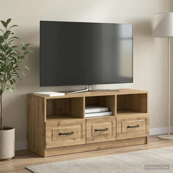 Meuble TV 102 x 34,5 x 47 cm Chêne artisanal Bois d'ingénierie