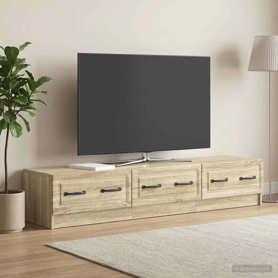 Meuble TV Chêne Sonoma 147 x 34,5 x 27 cm Bois d'ingénierie - 4