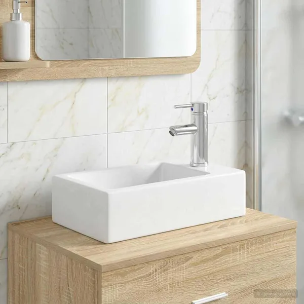Lavabo de salle de bains Chrome 45,5 x 25,5 x 13 cm métal