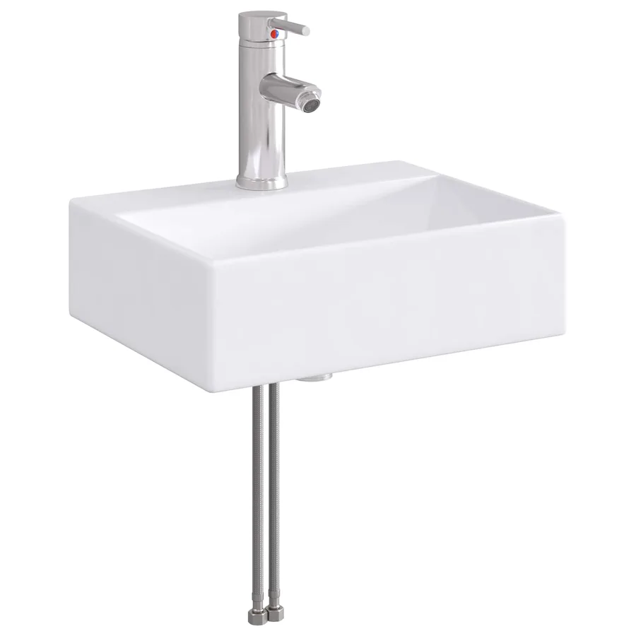 Lavabo de salle de bains Chrome 39 x 30,5 x 12,5 cm métal - 2