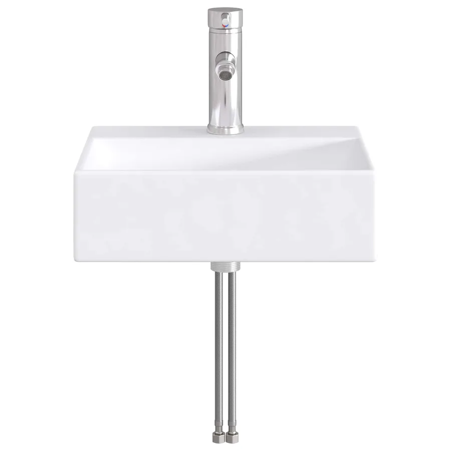 Lavabo de salle de bains Chrome 39 x 30,5 x 12,5 cm métal - 4