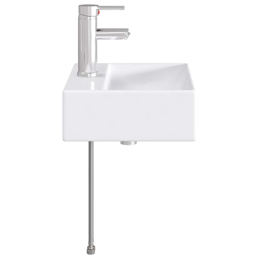Lavabo de salle de bains Chrome 39 x 30,5 x 12,5 cm métal - 5