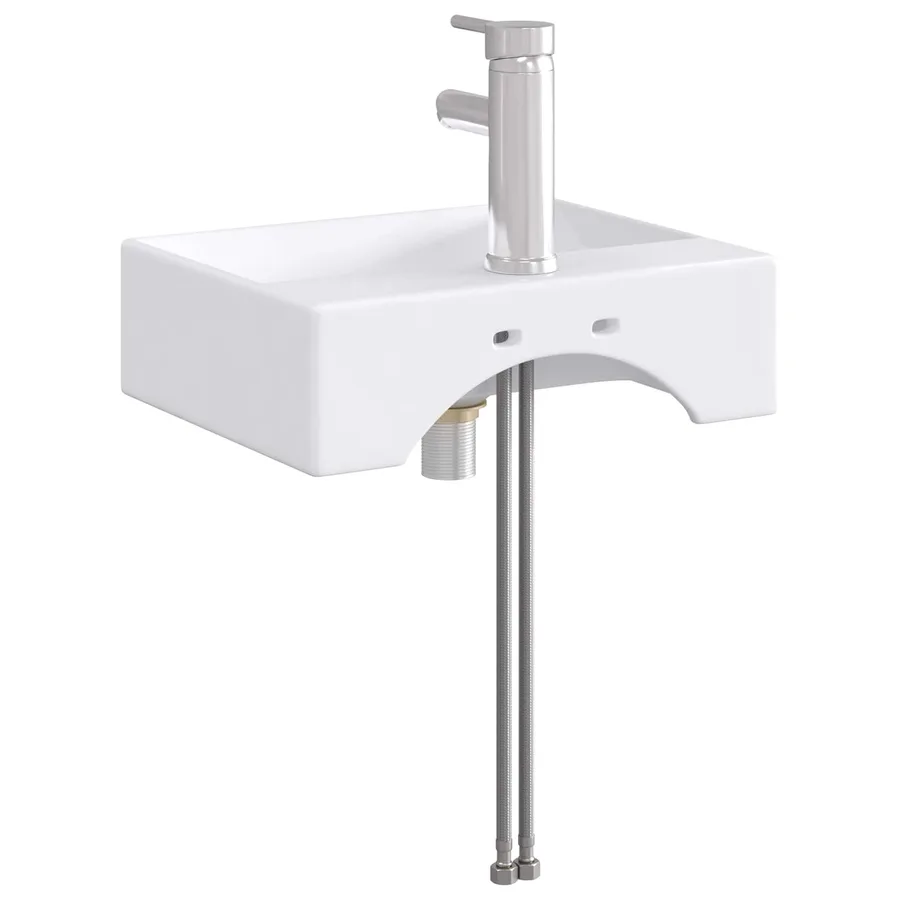 Lavabo de salle de bains Chrome 39 x 30,5 x 12,5 cm métal - 6
