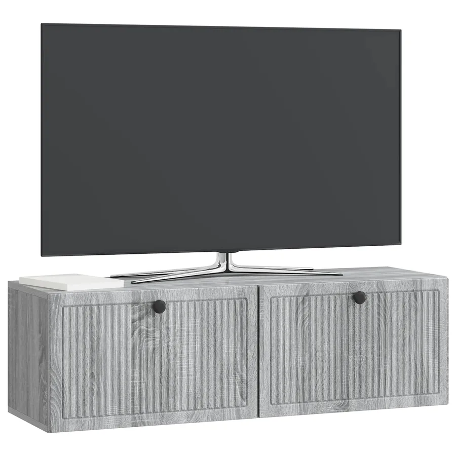 Meuble TV mural Sonoma gris 98 x 31 x 30 cm Bois d'ingénierie - 3