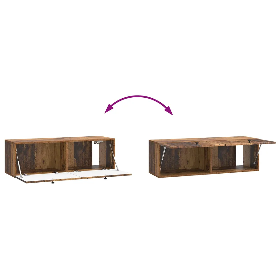 Meuble TV mural Bois ancien 98 x 31 x 30 cm Bois d'ingénierie - 10