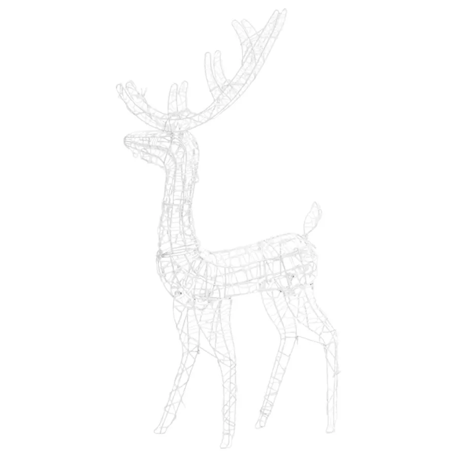 Renne de décoration de Noël Acrylique 140 LED blanc chaud 128 cm - 5