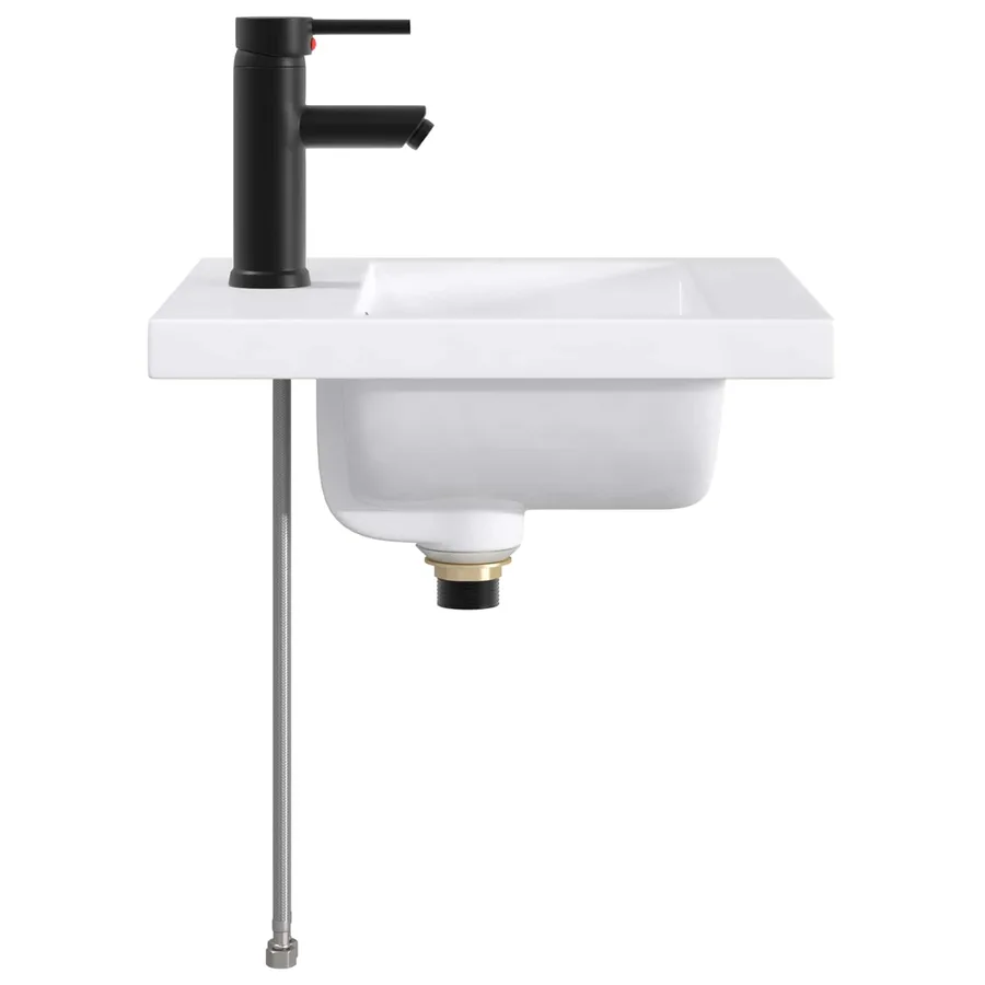 Lavabo de salle de bains Noir Mat 42 x 40 x 16,5 cm métal - 5