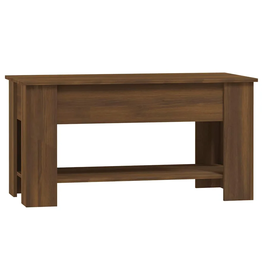 Table basse Chêne marron 101x49x52 cm Bois d'ingénierie - 5