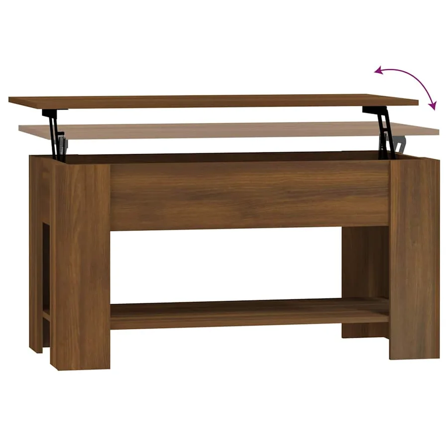 Table basse Chêne marron 101x49x52 cm Bois d'ingénierie - 7