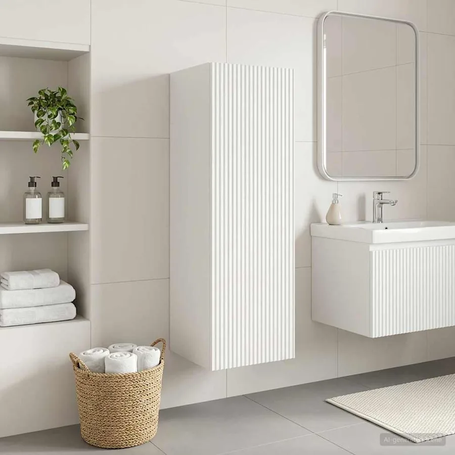 Cabinet de Salle de Bain Mural Blanc 33 x 34,5 x 60 cm