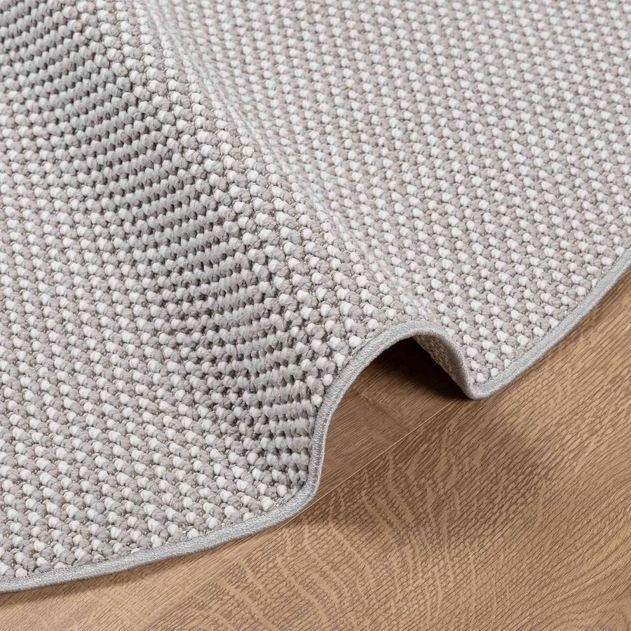 Tapis de surface Rond LUGO Crème et gris Ø 120 CM Polyester - 5