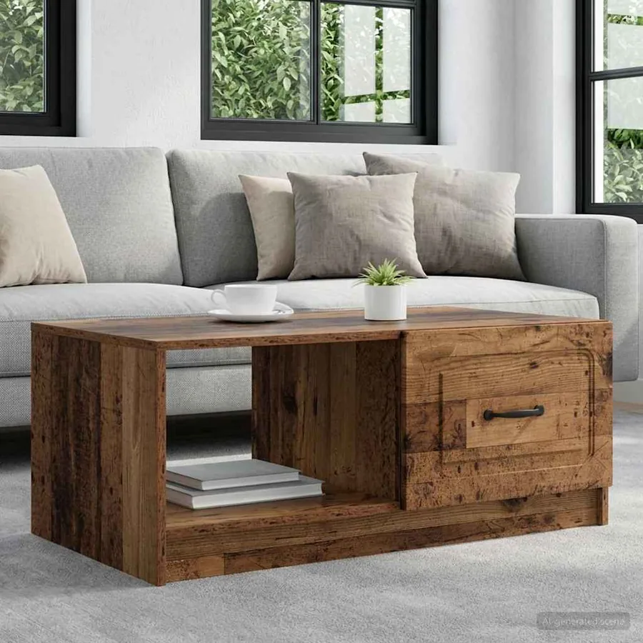 Table basse Bois ancien 90 x 50 x 37 cm Bois d'ingénierie