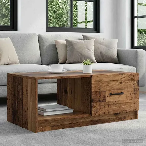 Table basse Bois ancien 90 x 50 x 37 cm Bois d'ingénierie