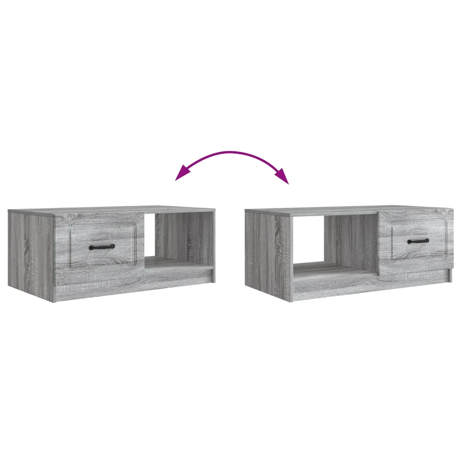 Table basse Sonoma gris 90 x 50 x 37 cm Bois d'ingénierie - 10