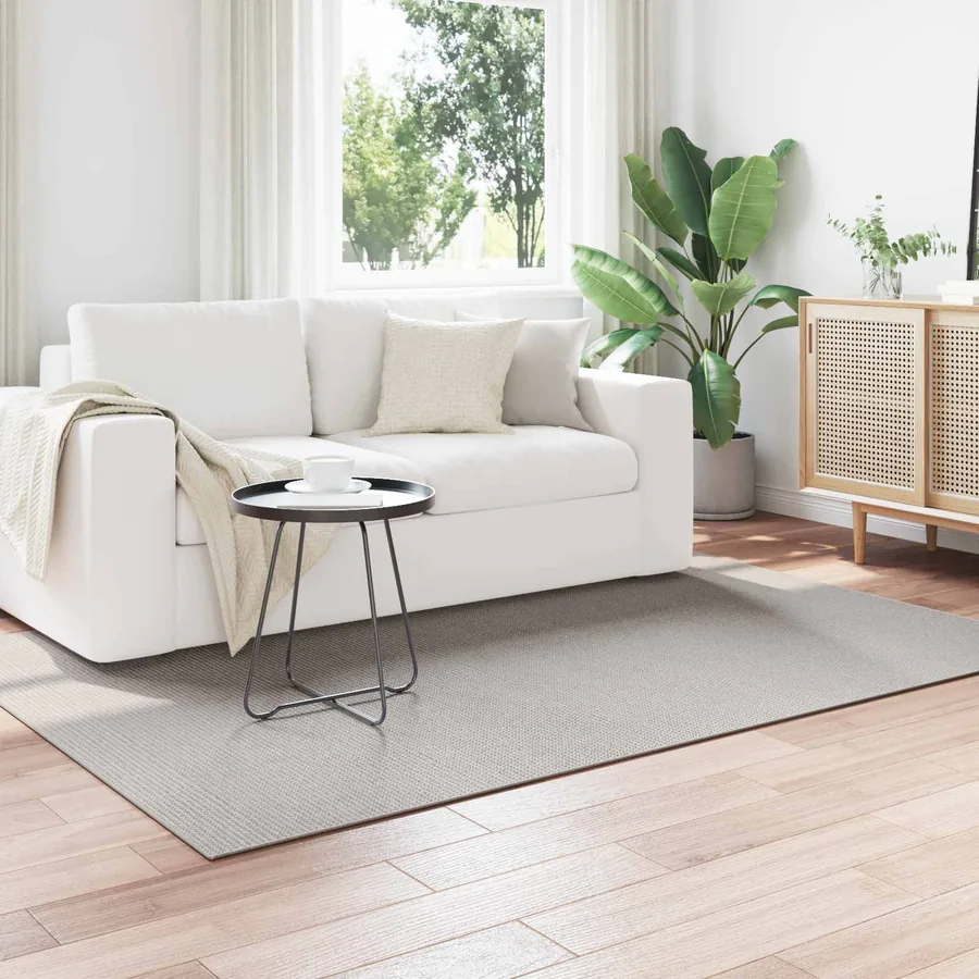 Tapis de surface LUGO Crème et gris 140 x 200 cm Polyester