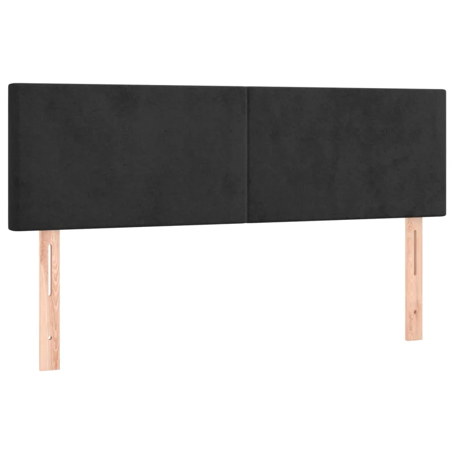 Tête de lit à LED Noir 144x5x78/88 cm Velours - 4