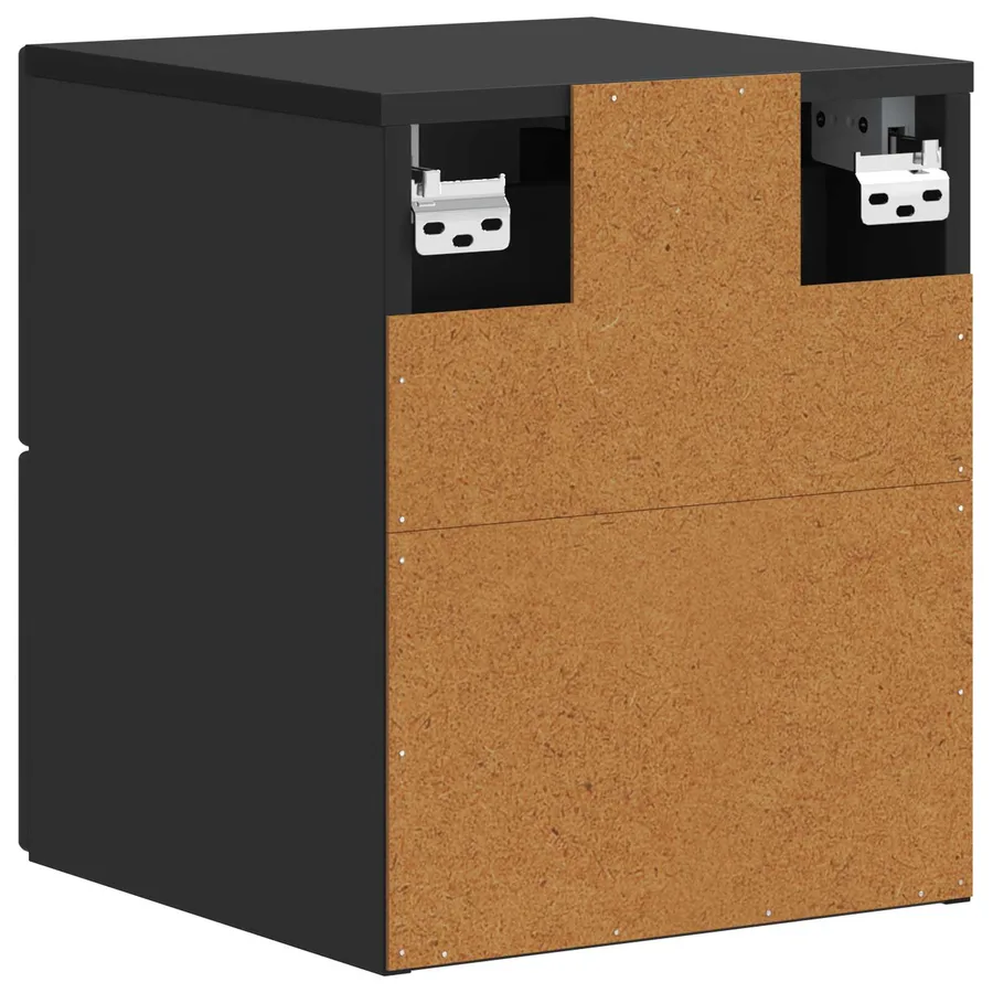 Cabinet de chevet mural avec tiroir Noir 33 x 34,5 x 40 cm - 7