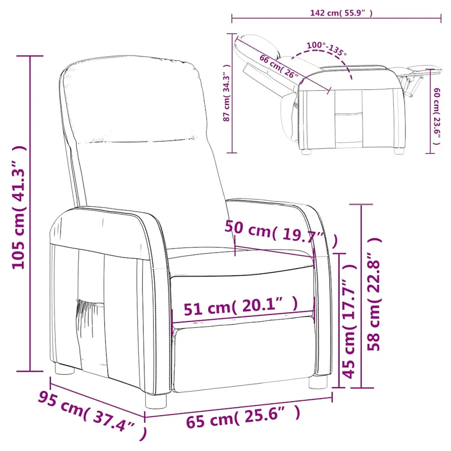 Fauteuil inclinable Noir Similicuir - 9