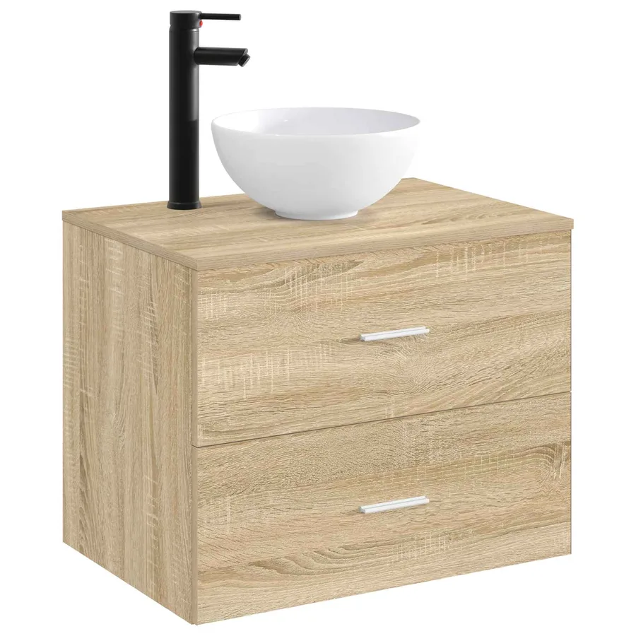 Lavabo de salle de bains Noir Mat 32 x 32 x 13 cm métal - 3