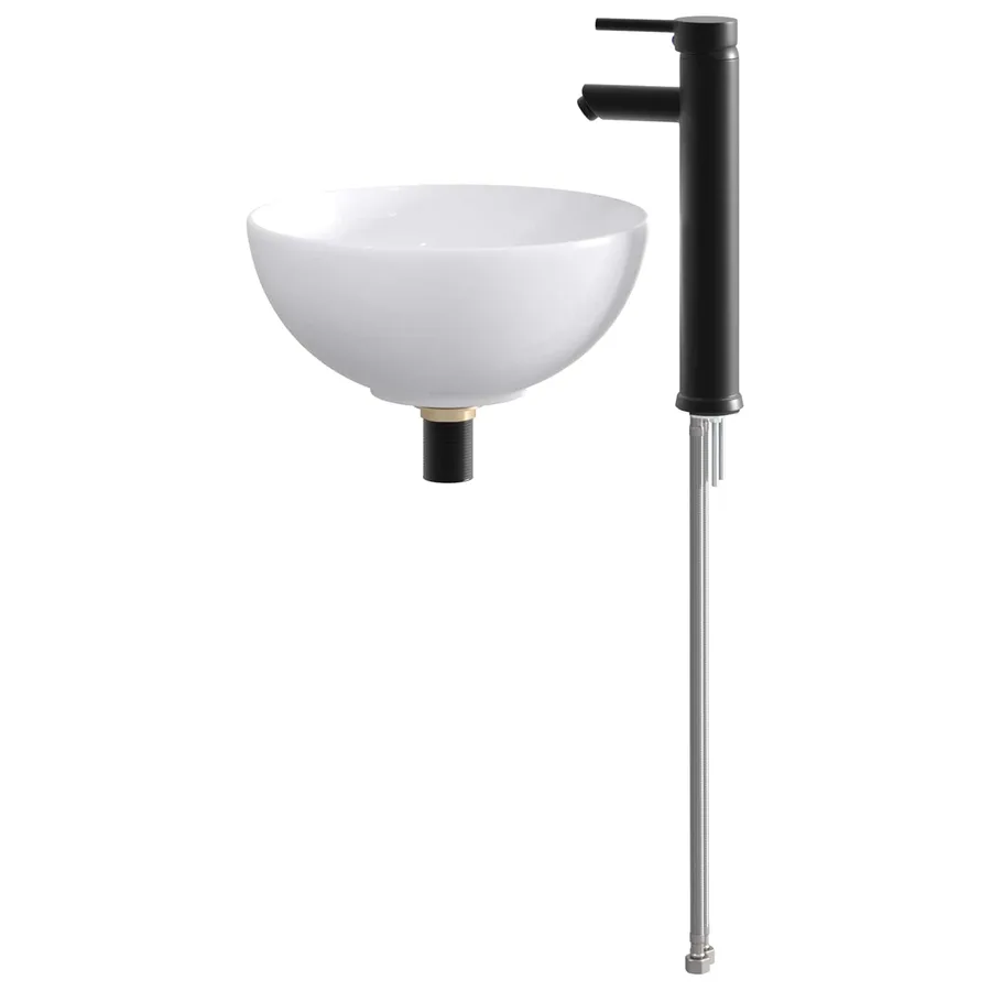 Lavabo de salle de bains Noir Mat 32 x 32 x 13 cm métal - 6