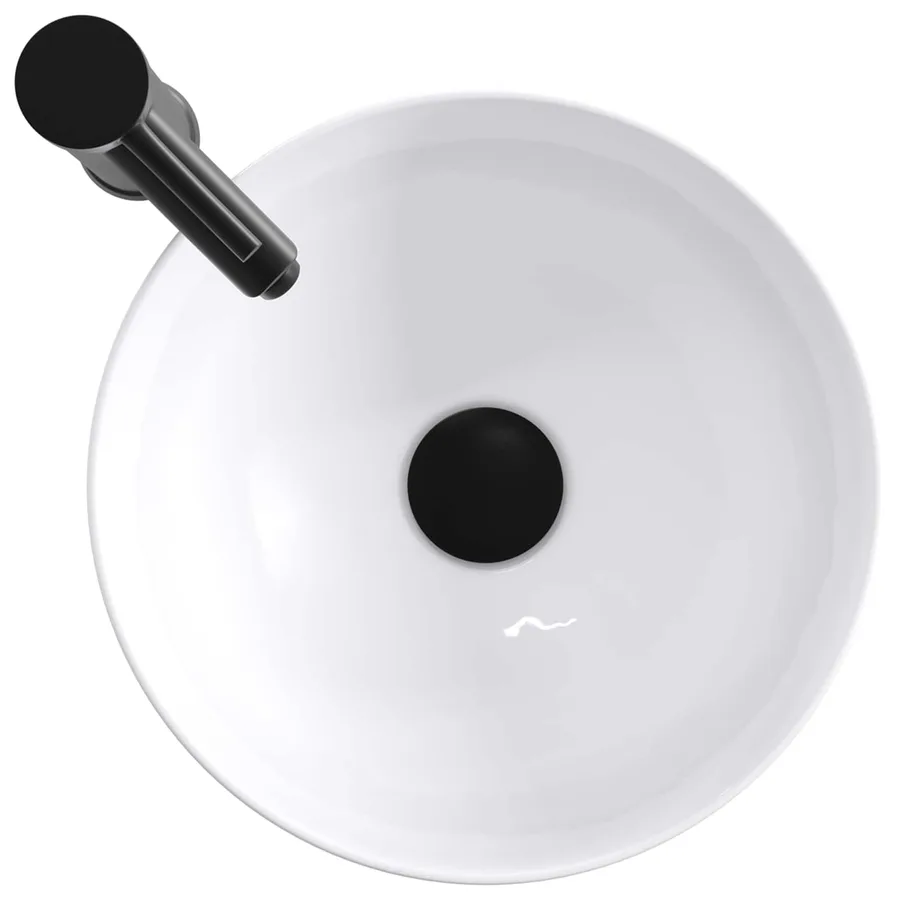 Lavabo de salle de bains Noir Mat 32 x 32 x 13 cm métal - 7