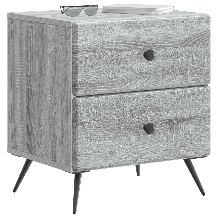 Cabinet de chevet avec tiroir Sonoma gris 43 x 34,5 x 47,5 cm - 3